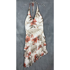 VTG Y2K Speechless Halter Babydoll Dress Small Tiered Aysmetrical Floral Fairy